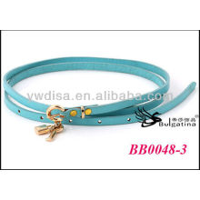 Blue Fashion Cow Ceintures en cuir Ceintures en cuir skinny en gros avec taille 0.7cmW * 87.5cmL BB0048-3